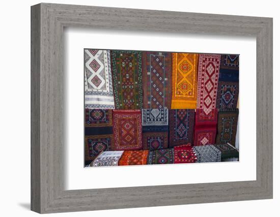 Carpets for sale at market, Bhutan.-Gavriel Jecan-Framed Photographic Print