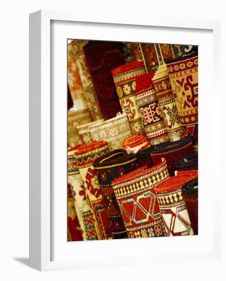 Carpets for Sale in the Grand Bazaar, Istanbul, Turkey, Europe-Levy Yadid-Framed Photographic Print