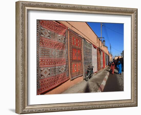 Carpets for Sale in the Street, Marrakech, Morocco, North Africa, Africa-Vincenzo Lombardo-Framed Photographic Print