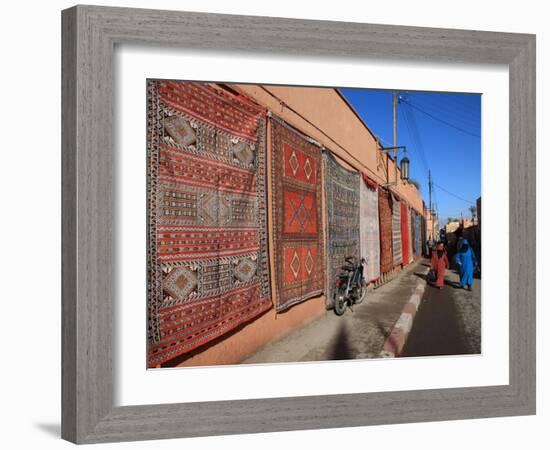 Carpets for Sale in the Street, Marrakech, Morocco, North Africa, Africa-Vincenzo Lombardo-Framed Photographic Print