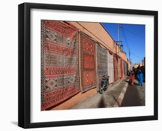 Carpets for Sale in the Street, Marrakech, Morocco, North Africa, Africa-Vincenzo Lombardo-Framed Photographic Print