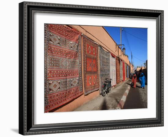 Carpets for Sale in the Street, Marrakech, Morocco, North Africa, Africa-Vincenzo Lombardo-Framed Photographic Print