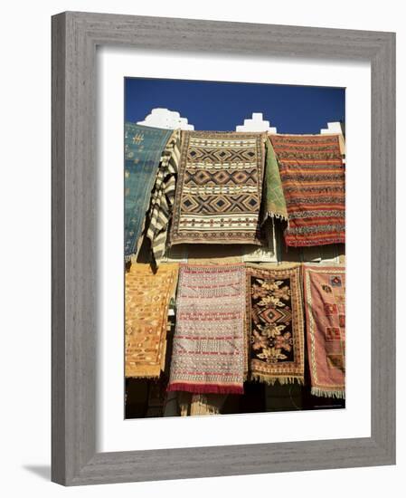 Carpets for Sale Outside Shop in Frontier Town of Agdz, Morocco, North Africa, Africa-Lee Frost-Framed Photographic Print