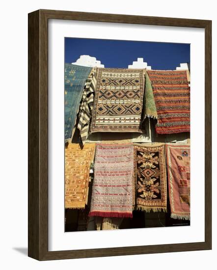 Carpets for Sale Outside Shop in Frontier Town of Agdz, Morocco, North Africa, Africa-Lee Frost-Framed Photographic Print