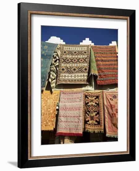 Carpets for Sale Outside Shop in Frontier Town of Agdz, Morocco, North Africa, Africa-Lee Frost-Framed Photographic Print