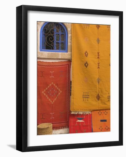 Carpets Hanging Outside Shop in the Medina, Essaouira, Morocco, North Africa, Africa-Jane Sweeney-Framed Photographic Print