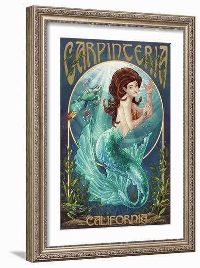 Carpinteria, California - Mermaid-Lantern Press-Framed Art Print