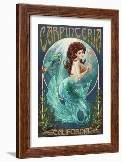 Carpinteria, California - Mermaid-Lantern Press-Framed Art Print