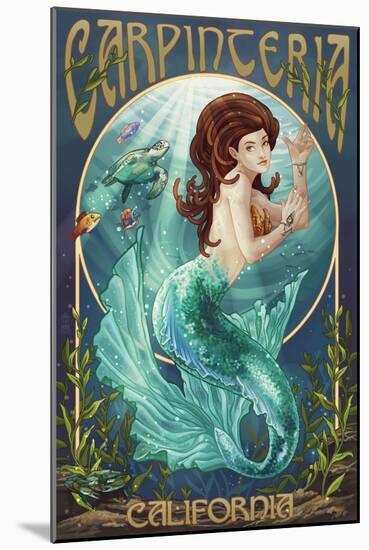 Carpinteria, California - Mermaid-Lantern Press-Mounted Art Print