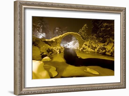 Carr Bridge At Night In Winter-Duncan Shaw-Framed Photographic Print