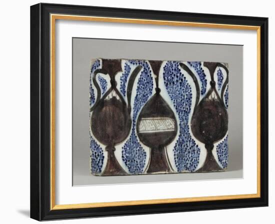 Carreau à décor de vase et pichets-null-Framed Giclee Print