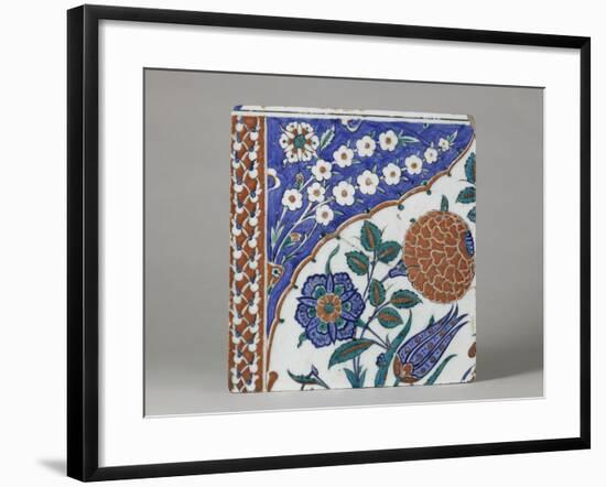 Carreau à décor floral polychrome-null-Framed Giclee Print