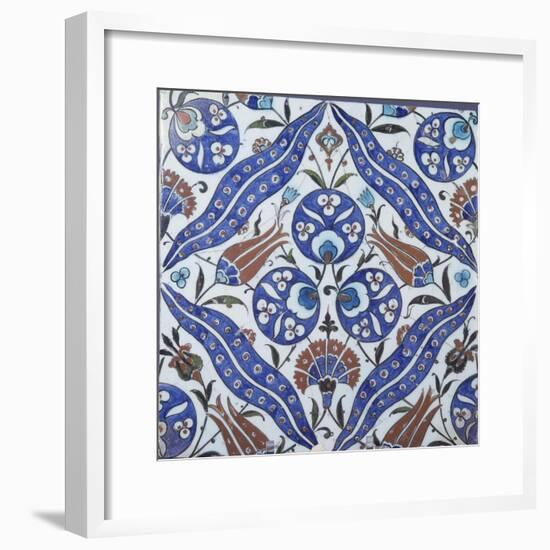 Carreau aux lèvres bleues dites "lèvres de Bouddha" et sequins-null-Framed Giclee Print