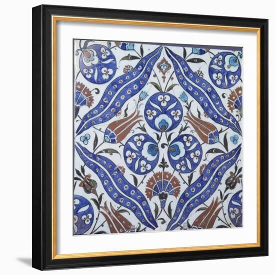 Carreau aux lèvres bleues dites "lèvres de Bouddha" et sequins-null-Framed Giclee Print