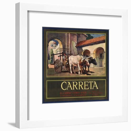 Carreta Brand - Claremont, California - Citrus Crate Label-Lantern Press-Framed Art Print