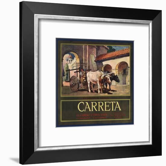 Carreta Brand - Claremont, California - Citrus Crate Label-Lantern Press-Framed Art Print