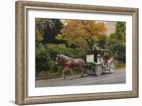 Carriage at Central Park-John Zaccheo-Framed Giclee Print