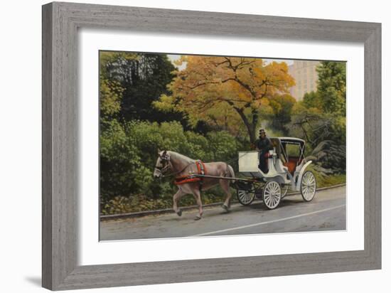 Carriage at Central Park-John Zaccheo-Framed Giclee Print