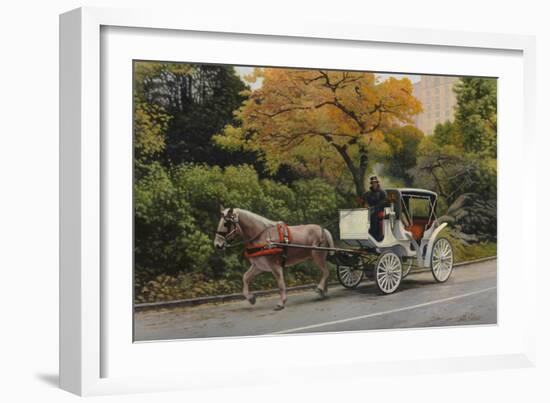 Carriage at Central Park-John Zaccheo-Framed Giclee Print