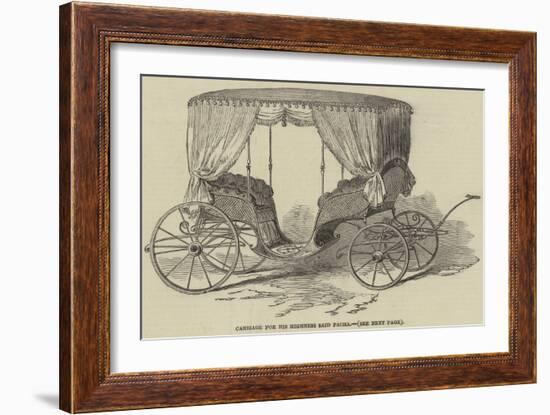 Carriage for His Highness Said Pacha-null-Framed Giclee Print