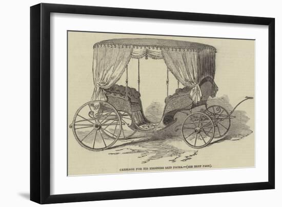 Carriage for His Highness Said Pacha-null-Framed Giclee Print