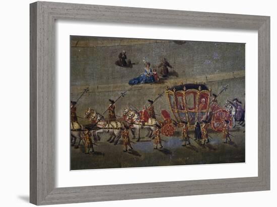 Carriage in St Peter's Square in Rome, Italy, 18th Century-null-Framed Giclee Print