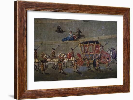 Carriage in St Peter's Square in Rome, Italy, 18th Century-null-Framed Giclee Print