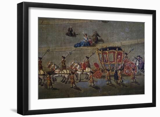 Carriage in St Peter's Square in Rome, Italy, 18th Century-null-Framed Giclee Print