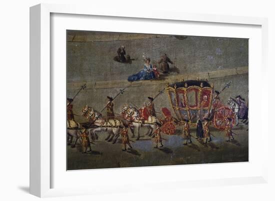 Carriage in St Peter's Square in Rome, Italy, 18th Century-null-Framed Giclee Print