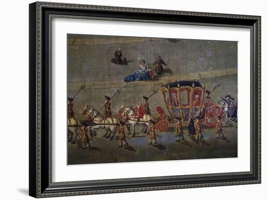 Carriage in St Peter's Square in Rome, Italy, 18th Century-null-Framed Giclee Print