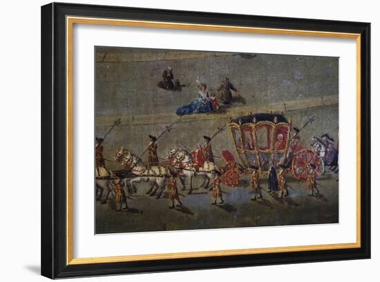 Carriage in St Peter's Square in Rome, Italy, 18th Century-null-Framed Giclee Print