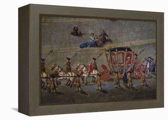 Carriage in St Peter's Square in Rome, Italy, 18th Century-null-Framed Premier Image Canvas