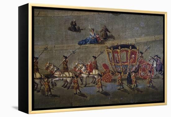 Carriage in St Peter's Square in Rome, Italy, 18th Century-null-Framed Premier Image Canvas