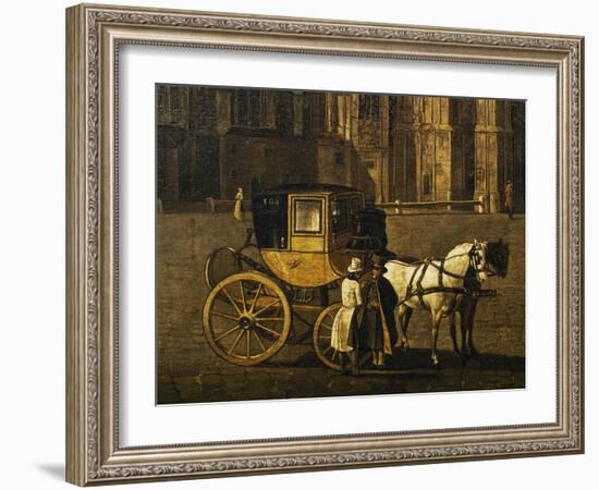 Carriage in Stephandom Square in Vienna, Painting by Anton De Pain, Austria, 19th Century-null-Framed Giclee Print