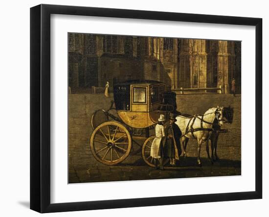 Carriage in Stephandom Square in Vienna, Painting by Anton De Pain, Austria, 19th Century-null-Framed Giclee Print