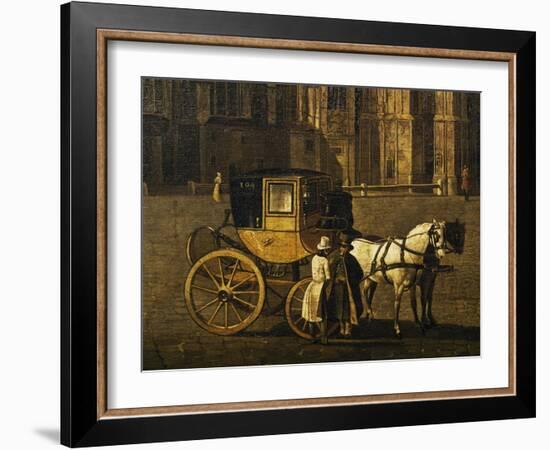 Carriage in Stephandom Square in Vienna, Painting by Anton De Pain, Austria, 19th Century-null-Framed Giclee Print