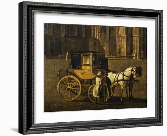 Carriage in Stephandom Square in Vienna, Painting by Anton De Pain, Austria, 19th Century-null-Framed Giclee Print