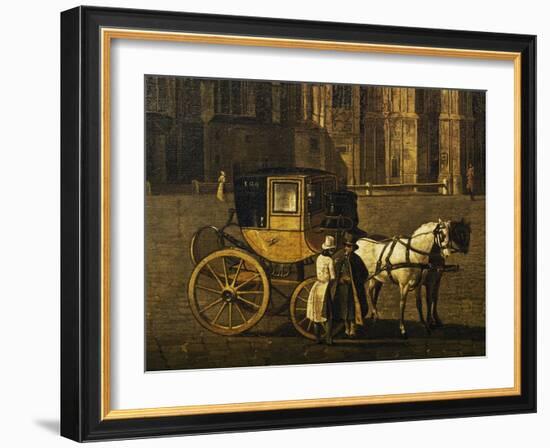 Carriage in Stephandom Square in Vienna, Painting by Anton De Pain, Austria, 19th Century-null-Framed Giclee Print