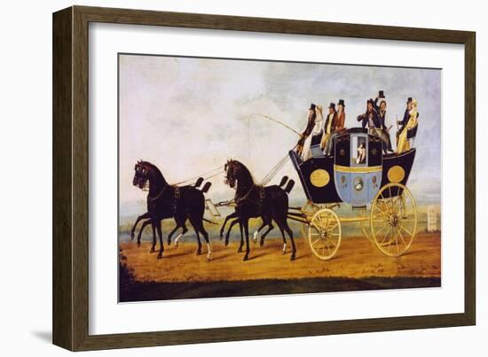 Carriage on the Birmingham-London Line, Painting, United Kingdom, 19th Century-null-Framed Giclee Print