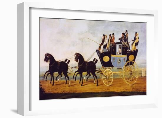 Carriage on the Birmingham-London Line, Painting, United Kingdom, 19th Century-null-Framed Giclee Print