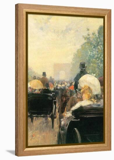 Carriage Parade-Childe Hassam-Framed Stretched Canvas