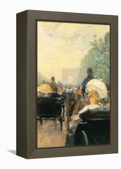 Carriage Parade-Childe Hassam-Framed Stretched Canvas