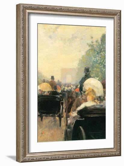 Carriage Parade-Childe Hassam-Framed Art Print