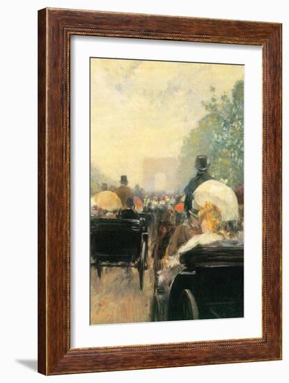 Carriage Parade-Childe Hassam-Framed Art Print