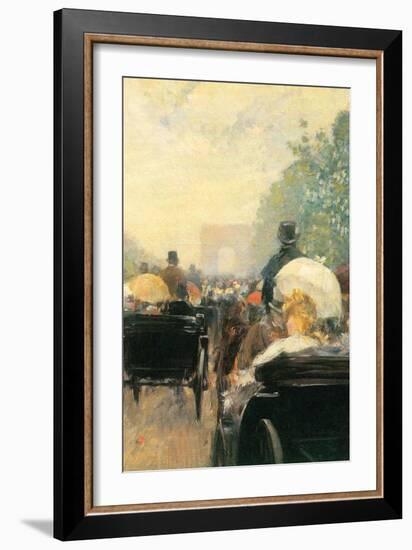 Carriage Parade-Childe Hassam-Framed Art Print