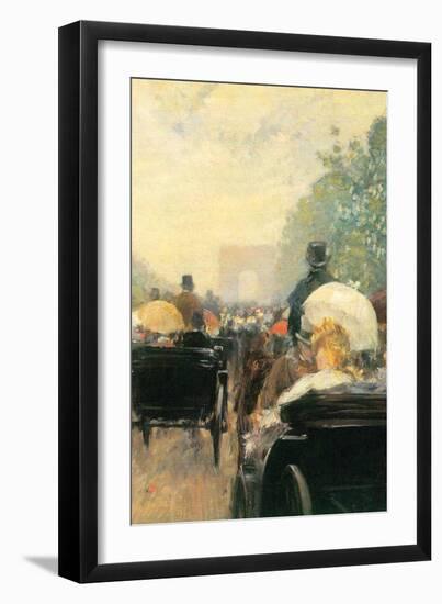 Carriage Parade-Childe Hassam-Framed Art Print