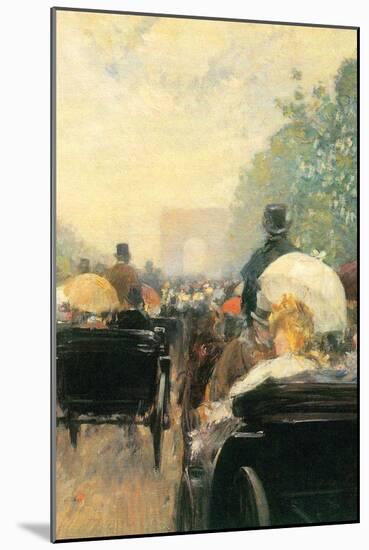 Carriage Parade-Childe Hassam-Mounted Art Print