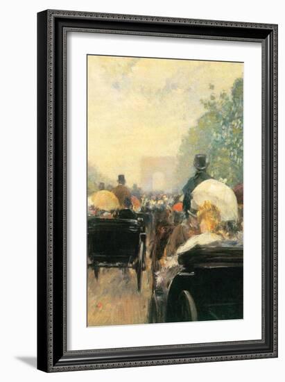 Carriage Parade-Childe Hassam-Framed Art Print