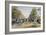 Carriage Race in Prater in Vienna, Watercolour, Austria, 19th Century-null-Framed Giclee Print