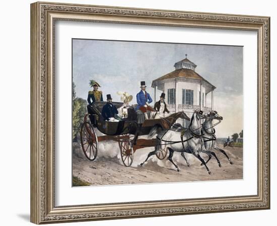 Carriage Ride around Vienna, Austria, 18th Century-null-Framed Giclee Print